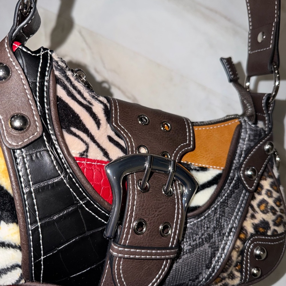 Dolls Kill Current Mood - Brown Patchwork Animal … - image 4